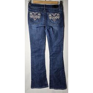 Wired Heart Girls Size 14 Western Bootcut Jeans Stitch Rhinestone